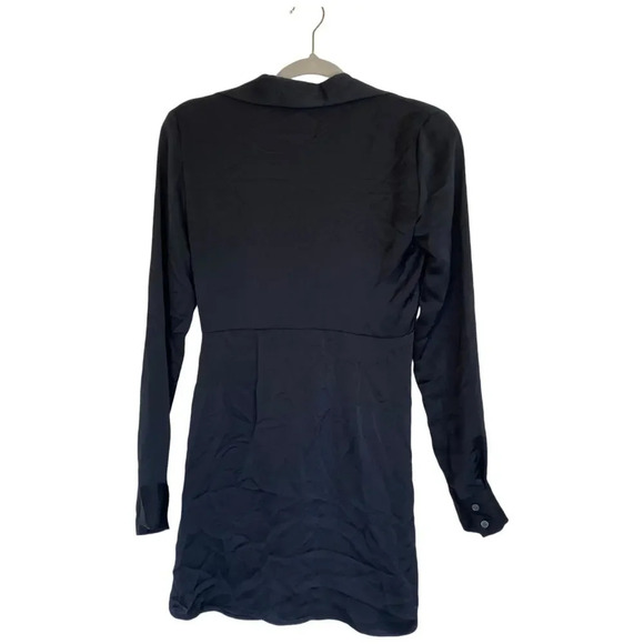 ARITZIA Babaton Collaborate Satin Mini Shirt Dress Black Size XS Office Siren - Picture 4 of 10